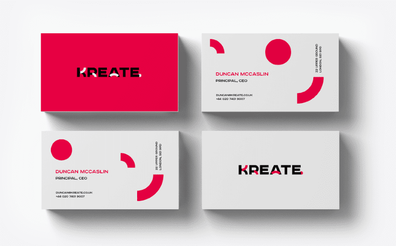Branding design includes business cards