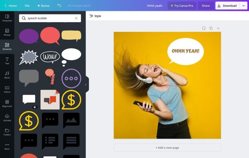 Canva's simple user imterface for basic graphic design