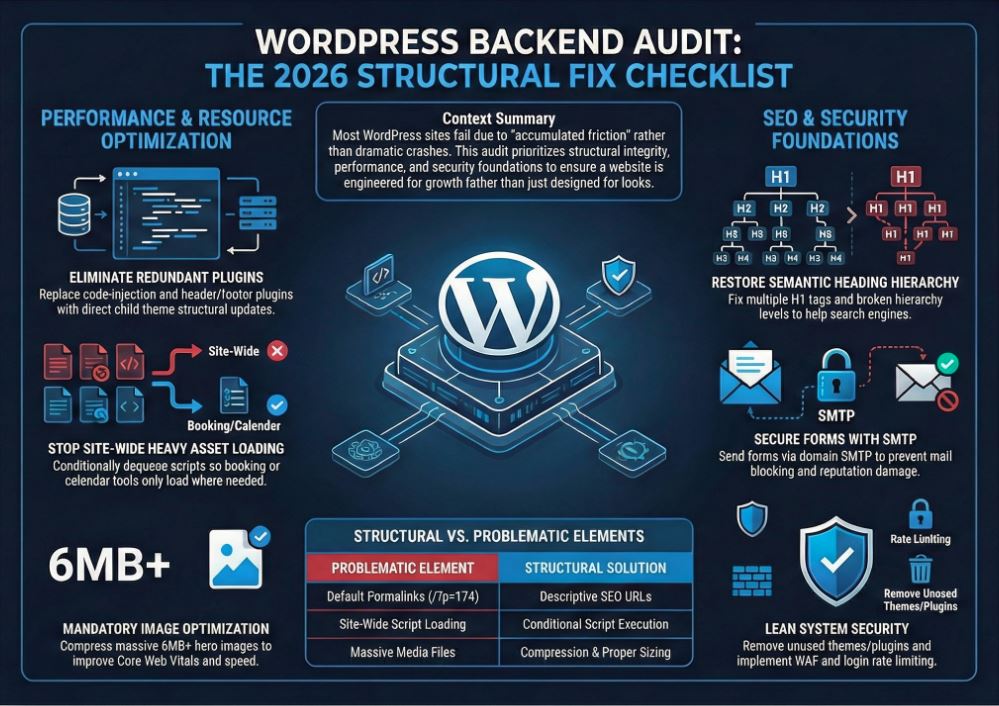 WordPress Structural Fix Checklist 2026